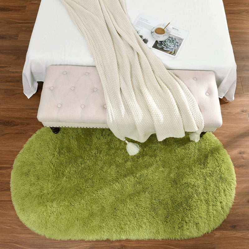 Softlife Oval Fluffy Rugs for Bedroom, 2.6 x 5.3 Feet Shag Cute Area Rug for Girls&Boys and Kids Baby Room Home Decor, Indoor Carpet for Nursery Dorm Living Room - Image 3